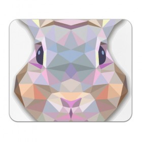 Коврик прямоугольный с принтом Полигональный кролик в Петрозаводске, натуральный каучук | размер 230 х 185 мм; запечатка лицевой стороны | Тематика изображения на принте: геометрический рисунок | голова | животные | кролик | фауна