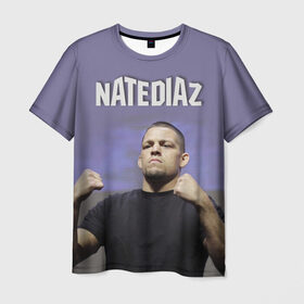 Мужская футболка 3D с принтом Nate Diaz в Петрозаводске, 100% полиэфир | прямой крой, круглый вырез горловины, длина до линии бедер | Тематика изображения на принте: mma | диас | нейт