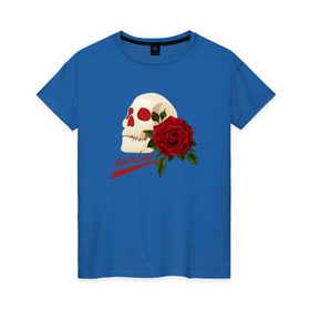 Женская футболка хлопок с принтом Poison Love в Петрозаводске, 100% хлопок | прямой крой, круглый вырез горловины, длина до линии бедер, слегка спущенное плечо | death | готика | готичная | любовь | роза | череп | эмо | яд