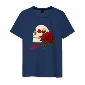 Мужская футболка хлопок с принтом Poison Love в Петрозаводске, 100% хлопок | прямой крой, круглый вырез горловины, длина до линии бедер, слегка спущенное плечо. | death | готика | готичная | любовь | роза | череп | эмо | яд