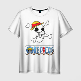 Мужская футболка 3D с принтом One piece в Петрозаводске, 100% полиэфир | прямой крой, круглый вырез горловины, длина до линии бедер | ван пис