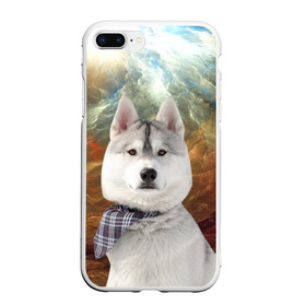 Чехол для iPhone 7Plus/8 Plus матовый с принтом Хаски в Петрозаводске, Силикон | Область печати: задняя сторона чехла, без боковых панелей | маламут | песик | собака | собаки | собачка | хаски