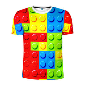 Мужская футболка 3D спортивная с принтом Конструктор в Петрозаводске, 100% полиэстер с улучшенными характеристиками | приталенный силуэт, круглая горловина, широкие плечи, сужается к линии бедра | детские | разноцветные