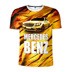 Мужская футболка 3D спортивная с принтом Mercedes Benz в Петрозаводске, 100% полиэстер с улучшенными характеристиками | приталенный силуэт, круглая горловина, широкие плечи, сужается к линии бедра | benz | mercedes | авто | автомобиль | водитель | машина | мерседес бенц | тачка