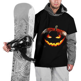Накидка на куртку 3D с принтом Хитрая тыква в Петрозаводске, 100% полиэстер |  | halloween | в идеи подарков в хеллоуин | тыквы | хеллоиун | хэллоуин | хэлоуин