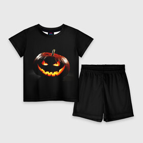 Детский костюм с шортами 3D с принтом Хитрая тыква в Петрозаводске,  |  | halloween | в идеи подарков в хеллоуин | тыквы | хеллоиун | хэллоуин | хэлоуин