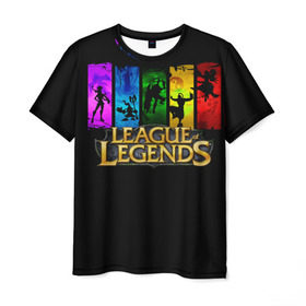 Мужская футболка 3D с принтом LOL Heroes 2 в Петрозаводске, 100% полиэфир | прямой крой, круглый вырез горловины, длина до линии бедер | l.o.l | league of legends | игры | лига легенд | лол