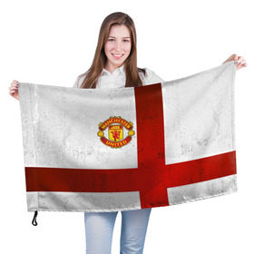 Флаг 3D с принтом Manchester United FC в Петрозаводске, 100% полиэстер | плотность ткани — 95 г/м2, размер — 67 х 109 см. Принт наносится с одной стороны | англия | клуб | манчестер | фк | футбол | футбольный | юнайтед