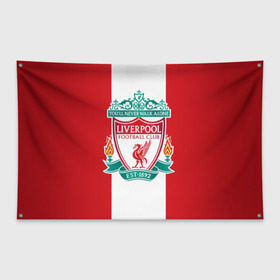 Флаг-баннер с принтом Liverpool FC в Петрозаводске, 100% полиэстер | размер 67 х 109 см, плотность ткани — 95 г/м2; по краям флага есть четыре люверса для крепления | англия | клуб | ливерпуль | фк | футбол | футбольный