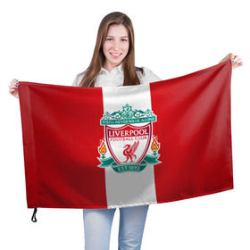 Флаг 3D с принтом Liverpool FC в Петрозаводске, 100% полиэстер | плотность ткани — 95 г/м2, размер — 67 х 109 см. Принт наносится с одной стороны | англия | клуб | ливерпуль | фк | футбол | футбольный