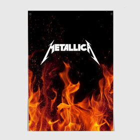 Постер с принтом Metallica fire в Петрозаводске, 100% бумага
 | бумага, плотность 150 мг. Матовая, но за счет высокого коэффициента гладкости имеет небольшой блеск и дает на свету блики, но в отличии от глянцевой бумаги не покрыта лаком | металлика