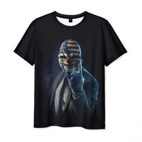 Мужская футболка 3D с принтом Payday в Петрозаводске, 100% полиэфир | прямой крой, круглый вырез горловины, длина до линии бедер | payday | маска