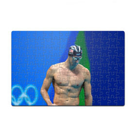 Пазл магнитный 126 элементов с принтом Michael Phelps в Петрозаводске, полимерный материал с магнитным слоем | 126 деталей, размер изделия —  180*270 мм | бассейн | пловец | чемпион. фелепс