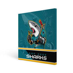 Холст квадратный с принтом San Jose Sharks в Петрозаводске, 100% ПВХ |  | nhl | san jose sharks | sharks | stanley cup | кубок стенли | кубок стэнли | нхл | сан хосе | сан хосе шаркс | хоккей | хоккейный клуб | шаркс