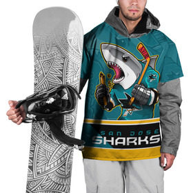Накидка на куртку 3D с принтом San Jose Sharks в Петрозаводске, 100% полиэстер |  | Тематика изображения на принте: nhl | san jose sharks | sharks | stanley cup | кубок стенли | кубок стэнли | нхл | сан хосе | сан хосе шаркс | хоккей | хоккейный клуб | шаркс