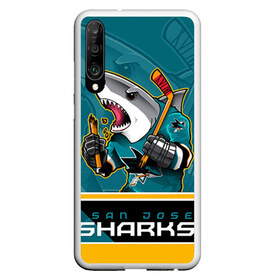 Чехол для Honor P30 с принтом San Jose Sharks в Петрозаводске, Силикон | Область печати: задняя сторона чехла, без боковых панелей | nhl | san jose sharks | sharks | stanley cup | кубок стенли | кубок стэнли | нхл | сан хосе | сан хосе шаркс | хоккей | хоккейный клуб | шаркс