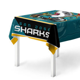 Скатерть 3D с принтом San Jose Sharks в Петрозаводске, 100% полиэстер (ткань не мнется и не растягивается) | Размер: 150*150 см | Тематика изображения на принте: nhl | san jose sharks | sharks | stanley cup | кубок стенли | кубок стэнли | нхл | сан хосе | сан хосе шаркс | хоккей | хоккейный клуб | шаркс