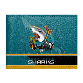 Обложка для студенческого билета с принтом San Jose Sharks в Петрозаводске, натуральная кожа | Размер: 11*8 см; Печать на всей внешней стороне | Тематика изображения на принте: nhl | san jose sharks | sharks | stanley cup | кубок стенли | кубок стэнли | нхл | сан хосе | сан хосе шаркс | хоккей | хоккейный клуб | шаркс