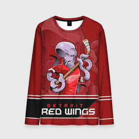Мужской лонгслив 3D с принтом Detroit Red Wings в Петрозаводске, 100% полиэстер | длинные рукава, круглый вырез горловины, полуприлегающий силуэт | detroit red wings | nhl | stanley cup | детройд | детройт ред уингз | кубок стенли | кубок стэнли | марченко | нхл | хоккей | хоккейный клуб