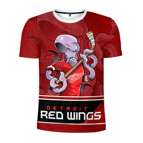 Мужская футболка 3D спортивная с принтом Detroit Red Wings в Петрозаводске, 100% полиэстер с улучшенными характеристиками | приталенный силуэт, круглая горловина, широкие плечи, сужается к линии бедра | Тематика изображения на принте: detroit red wings | nhl | stanley cup | детройд | детройт ред уингз | кубок стенли | кубок стэнли | марченко | нхл | хоккей | хоккейный клуб