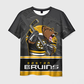 Мужская футболка 3D с принтом Boston Bruins в Петрозаводске, 100% полиэфир | прямой крой, круглый вырез горловины, длина до линии бедер | boston bruins | nhl | stanley cup | бостон | бостон брюинз | брюинз | брюинс | кубок стенли | кубок стэнли | нхл | хоккей | хоккейный клуб | худобин