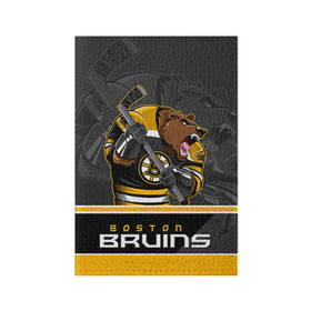 Обложка для паспорта матовая кожа с принтом Boston Bruins в Петрозаводске, натуральная матовая кожа | размер 19,3 х 13,7 см; прозрачные пластиковые крепления | boston bruins | nhl | stanley cup | бостон | бостон брюинз | брюинз | брюинс | кубок стенли | кубок стэнли | нхл | хоккей | хоккейный клуб | худобин