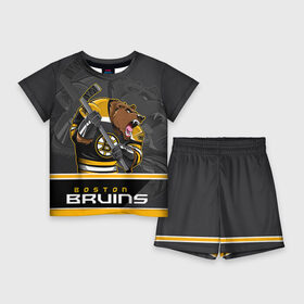 Детский костюм с шортами 3D с принтом Boston Bruins в Петрозаводске,  |  | boston bruins | nhl | stanley cup | бостон | бостон брюинз | брюинз | брюинс | кубок стенли | кубок стэнли | нхл | хоккей | хоккейный клуб | худобин