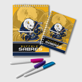 Блокнот с принтом Buffalo Sabres в Петрозаводске, 100% бумага | 48 листов, плотность листов — 60 г/м2, плотность картонной обложки — 250 г/м2. Листы скреплены удобной пружинной спиралью. Цвет линий — светло-серый
 | Тематика изображения на принте: buffalo sabres | nhl | stanley cup | баффало сейбрз | буффало | кубок стенли | кубок стэнли | куликов | нхл | хоккей | хоккейный клуб