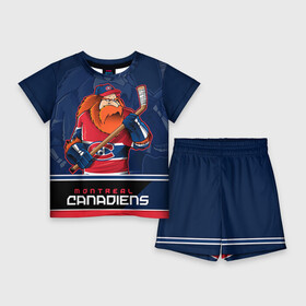 Детский костюм с шортами 3D с принтом Montreal Canadiens в Петрозаводске,  |  | Тематика изображения на принте: montreal canadiens | nhl | stanley cup | емелин | кубок стенли | кубок стэнли | марков | монреаль | монреаль канадиенс | нхл | радулов | хоккей | хоккейный клуб