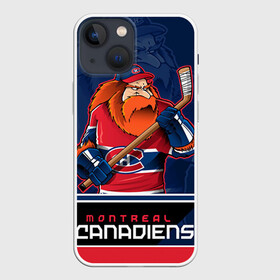 Чехол для iPhone 13 mini с принтом Montreal Canadiens в Петрозаводске,  |  | Тематика изображения на принте: montreal canadiens | nhl | stanley cup | емелин | кубок стенли | кубок стэнли | марков | монреаль | монреаль канадиенс | нхл | радулов | хоккей | хоккейный клуб