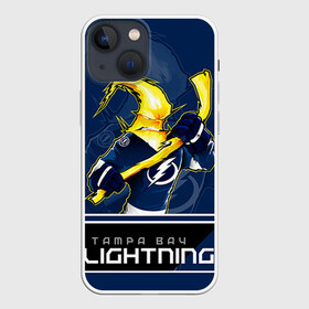 Чехол для iPhone 13 mini с принтом Bay Lightning в Петрозаводске,  |  | nhl | stanley cup | tampa bay lightning | ампа бэй лайтнинг | василевский | кубок стенли | кубок стэнли | кучеров | наместников | нестеров | нхл | тампа бэй | хоккей | хоккейный клуб