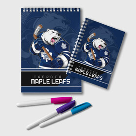 Блокнот с принтом Toronto Maple Leafs в Петрозаводске, 100% бумага | 48 листов, плотность листов — 60 г/м2, плотность картонной обложки — 250 г/м2. Листы скреплены удобной пружинной спиралью. Цвет линий — светло-серый
 | Тематика изображения на принте: nhl | stanley cup | toronto maple leafs | валиев | кубок стенли | кубок стэнли | мэпл лифс | нхл | сошников | торонто | торонто мейпл лифс | хоккей | хоккейный клуб