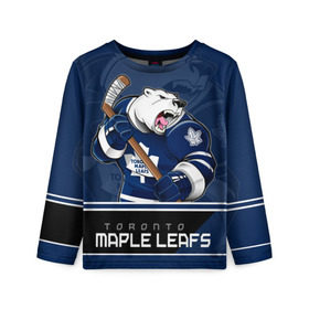 Детский лонгслив 3D с принтом Toronto Maple Leafs в Петрозаводске, 100% полиэстер | длинные рукава, круглый вырез горловины, полуприлегающий силуэт
 | nhl | stanley cup | toronto maple leafs | валиев | кубок стенли | кубок стэнли | мэпл лифс | нхл | сошников | торонто | торонто мейпл лифс | хоккей | хоккейный клуб