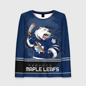 Женский лонгслив 3D с принтом Toronto Maple Leafs в Петрозаводске, 100% полиэстер | длинные рукава, круглый вырез горловины, полуприлегающий силуэт | Тематика изображения на принте: nhl | stanley cup | toronto maple leafs | валиев | кубок стенли | кубок стэнли | мэпл лифс | нхл | сошников | торонто | торонто мейпл лифс | хоккей | хоккейный клуб