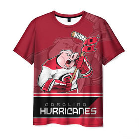 Мужская футболка 3D с принтом Carolina Hurricanes в Петрозаводске, 100% полиэфир | прямой крой, круглый вырез горловины, длина до линии бедер | carolina hurricanes | nhl | stanley cup | каролина | каролина харрикейнз | кубок стенли | кубок стэнли | нхл | хоккей | хоккейный клуб | хурикэйнс