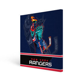 Холст квадратный с принтом New York Rangers в Петрозаводске, 100% ПВХ |  | new york rangers | nhl | stanley cup | кубок стенли | кубок стэнли | нхл | нью йорк рейнджерс | нью йорк рейнджеры | рейнджеры | хоккей | хоккейный клуб