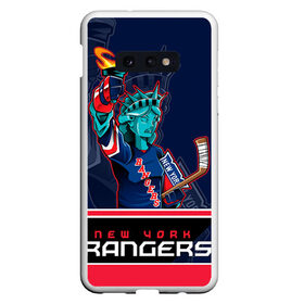 Чехол для Samsung S10E с принтом New York Rangers в Петрозаводске, Силикон | Область печати: задняя сторона чехла, без боковых панелей | new york rangers | nhl | stanley cup | кубок стенли | кубок стэнли | нхл | нью йорк рейнджерс | нью йорк рейнджеры | рейнджеры | хоккей | хоккейный клуб