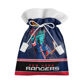 Подарочный 3D мешок с принтом New York Rangers в Петрозаводске, 100% полиэстер | Размер: 29*39 см | Тематика изображения на принте: new york rangers | nhl | stanley cup | кубок стенли | кубок стэнли | нхл | нью йорк рейнджерс | нью йорк рейнджеры | рейнджеры | хоккей | хоккейный клуб