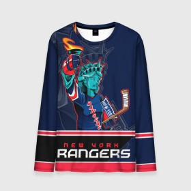 Мужской лонгслив 3D с принтом New York Rangers в Петрозаводске, 100% полиэстер | длинные рукава, круглый вырез горловины, полуприлегающий силуэт | new york rangers | nhl | stanley cup | кубок стенли | кубок стэнли | нхл | нью йорк рейнджерс | нью йорк рейнджеры | рейнджеры | хоккей | хоккейный клуб