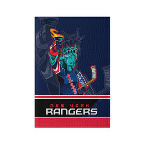 Обложка для паспорта матовая кожа с принтом New York Rangers в Петрозаводске, натуральная матовая кожа | размер 19,3 х 13,7 см; прозрачные пластиковые крепления | new york rangers | nhl | stanley cup | кубок стенли | кубок стэнли | нхл | нью йорк рейнджерс | нью йорк рейнджеры | рейнджеры | хоккей | хоккейный клуб