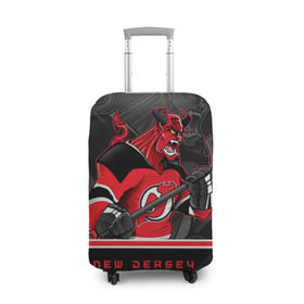 Чехол для чемодана 3D с принтом New Jersey Devils в Петрозаводске, 86% полиэфир, 14% спандекс | двустороннее нанесение принта, прорези для ручек и колес | new jersey devils | nhl | stanley cup | дъяволы нью джерси | калинин | кубок стенли | кубок стэнли | нхл | нью джерси девилз | хоккей | хоккейный клуб