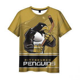Мужская футболка 3D с принтом Pittsburgh Penguins в Петрозаводске, 100% полиэфир | прямой крой, круглый вырез горловины, длина до линии бедер | nhl | pittsburgh penguins | stanley cup | кросби | кубок стенли | кубок стэнли | малкин | нхл | пингвинс | питтсбург пингвинз | сидни кросби | хоккей | хоккейный клуб