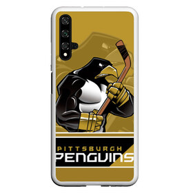 Чехол для Honor 20 с принтом Pittsburgh Penguins в Петрозаводске, Силикон | Область печати: задняя сторона чехла, без боковых панелей | Тематика изображения на принте: nhl | pittsburgh penguins | stanley cup | кросби | кубок стенли | кубок стэнли | малкин | нхл | пингвинс | питтсбург пингвинз | сидни кросби | хоккей | хоккейный клуб