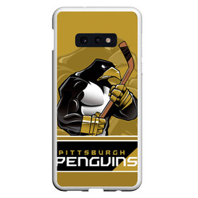 Чехол для Samsung S10E с принтом Pittsburgh Penguins в Петрозаводске, Силикон | Область печати: задняя сторона чехла, без боковых панелей | Тематика изображения на принте: nhl | pittsburgh penguins | stanley cup | кросби | кубок стенли | кубок стэнли | малкин | нхл | пингвинс | питтсбург пингвинз | сидни кросби | хоккей | хоккейный клуб