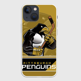 Чехол для iPhone 13 mini с принтом Pittsburgh Penguins в Петрозаводске,  |  | nhl | pittsburgh penguins | stanley cup | кросби | кубок стенли | кубок стэнли | малкин | нхл | пингвинс | питтсбург пингвинз | сидни кросби | хоккей | хоккейный клуб