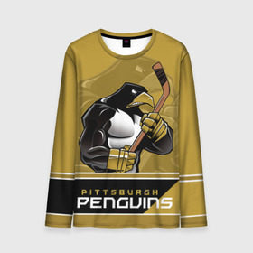 Мужской лонгслив 3D с принтом Pittsburgh Penguins в Петрозаводске, 100% полиэстер | длинные рукава, круглый вырез горловины, полуприлегающий силуэт | nhl | pittsburgh penguins | stanley cup | кросби | кубок стенли | кубок стэнли | малкин | нхл | пингвинс | питтсбург пингвинз | сидни кросби | хоккей | хоккейный клуб