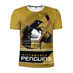 Мужская футболка 3D спортивная с принтом Pittsburgh Penguins в Петрозаводске, 100% полиэстер с улучшенными характеристиками | приталенный силуэт, круглая горловина, широкие плечи, сужается к линии бедра | nhl | pittsburgh penguins | stanley cup | кросби | кубок стенли | кубок стэнли | малкин | нхл | пингвинс | питтсбург пингвинз | сидни кросби | хоккей | хоккейный клуб