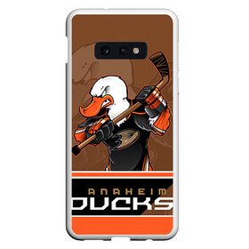 Чехол для Samsung S10E с принтом Anaheim Ducks в Петрозаводске, Силикон | Область печати: задняя сторона чехла, без боковых панелей | anaheim ducks | nhl | stanley cup | кубок стенли | кубок стэнли | нхл | хоккей | хоккейный клуб