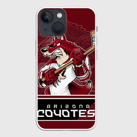 Чехол для iPhone 13 mini с принтом Arizona Coyotes в Петрозаводске,  |  | arizona coyotes | nhl | stanley cup | аризона койотис | аризона койоты | кубок стенли | кубок стэнли | нхл | хоккей | хоккейный клуб
