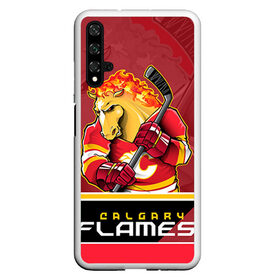 Чехол для Honor 20 с принтом Calgary Flames в Петрозаводске, Силикон | Область печати: задняя сторона чехла, без боковых панелей | calgary flames | nhl | stanley cup | калгари флэймз | кубок стенли | кубок стэнли | нхл | флэймс | хоккей | хоккейный клуб